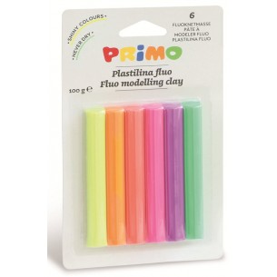 Plastilina 17g 6 Colori Fluorescenti Assortiti in Blister di Morocolor