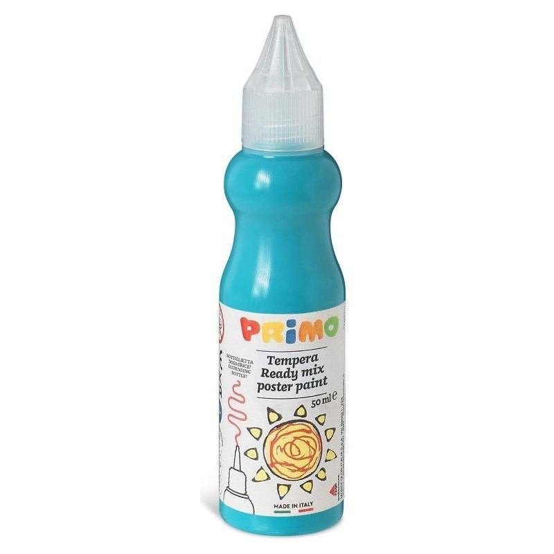 Tempera Brillante Pronta All'Uso in Bottiglia da 50ml con Beccuccio Erogatore, Colore 610 Turchese di Morocolor