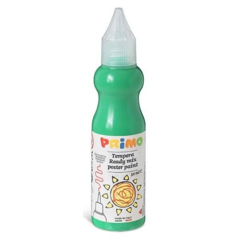 Tempera Brillante Pronta All'Uso in Bottiglia da 50ml con Beccuccio Erogatore, Colore 500 Verde di Morocolor