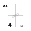 Scat. 100 Fogli Etichette A4 Bianche Permanenti 105x148,5mm di Kohinoor