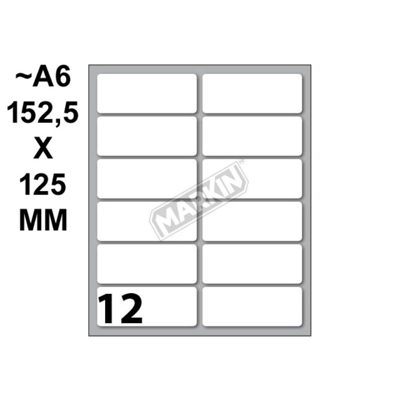 Conf. 10 Buste da 10 Fogli A6 152,5x125 Mm Etichette Markin Permanenti 56x22mm di Kohinoor