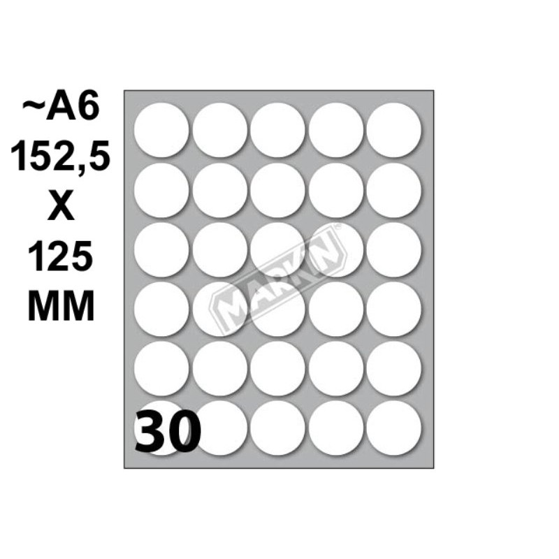 Conf. 10 Buste da 10 Fogli A6 152,5x125 Mm Etichette Markin Permanenti Diam. 22mm di Kohinoor