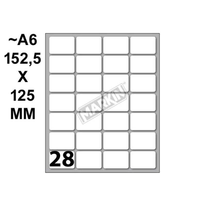 Conf. 10 Buste da 10 Fogli A6 152,5x125 Mm Etichette Markin Permanenti 28x19mm di Kohinoor