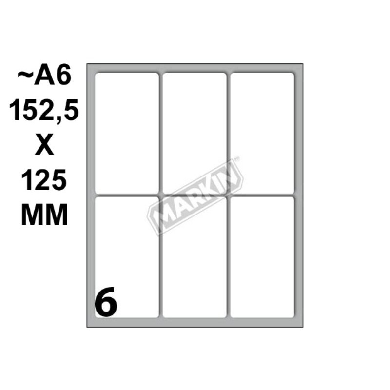 Conf. 10 Buste da 10 Fogli A6 152,5x125 Mm Etichette Markin Permanenti 70x37mm di Kohinoor