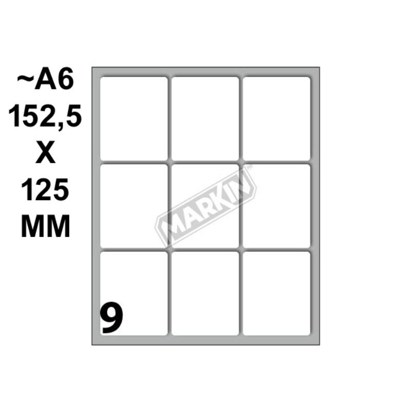 Conf. 10 Buste da 10 Fogli A6 152,5x125 Mm Etichette Markin Permanenti 46x37mm di Kohinoor