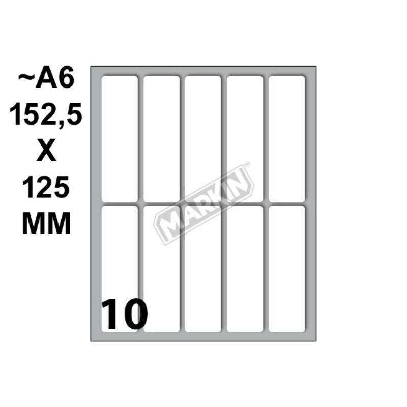 Conf. 10 Buste da 10 Fogli A6 152,5x125 Mm Etichette Markin Permanenti 70x20mm di Kohinoor