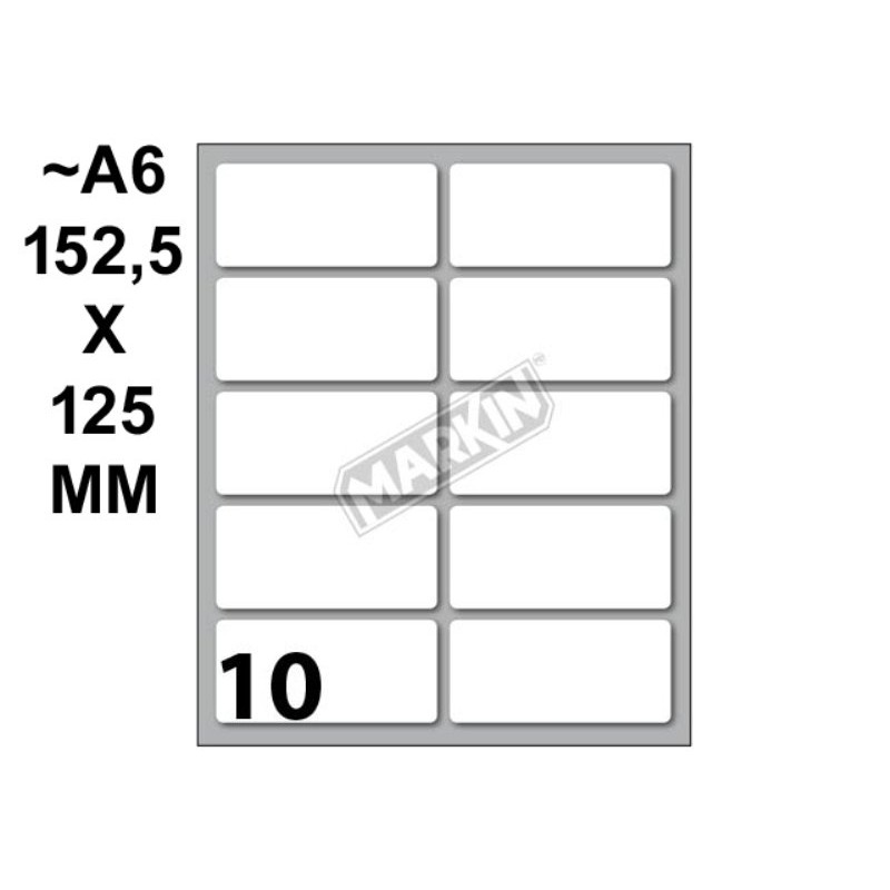 Conf. 10 Buste da 10 Fogli A6 Etichette Permanenti 56x26mm di Kohinoor