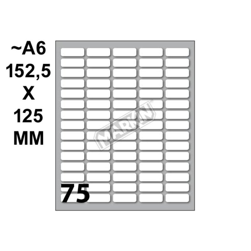 Conf. 10 Buste da 10 Fogli A6 152,5x125 Mm Etichette Markin Permanenti 21x8mm di Kohinoor
