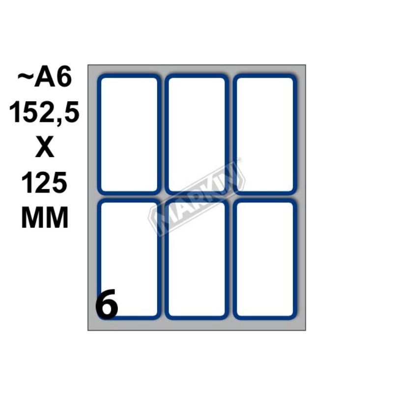 Conf. 10 Buste da 10 Fogli A6 Permanenti 70x37mm Bordata di Kohinoor