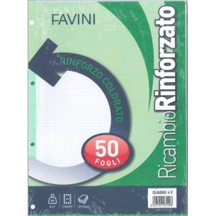 Confezione 50 Fogli Ricambi Maxi Rinforzati 80 Gr 4f di Favini