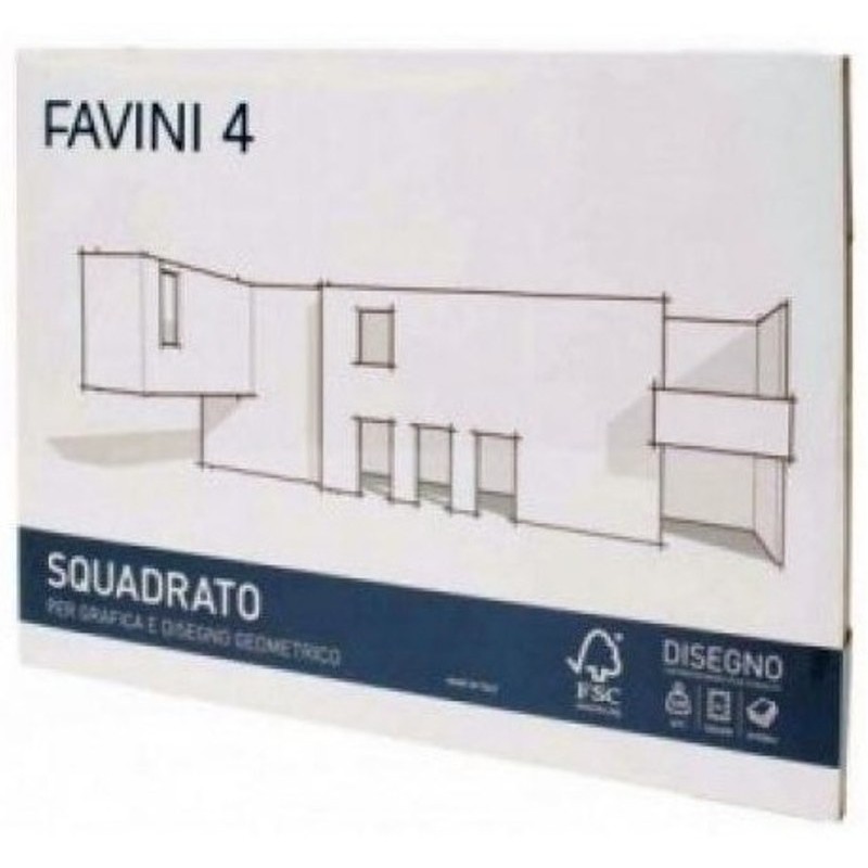 Album Disegno Favini 4 33x48 220 Gr Liscio Squadrato 20 Fogli