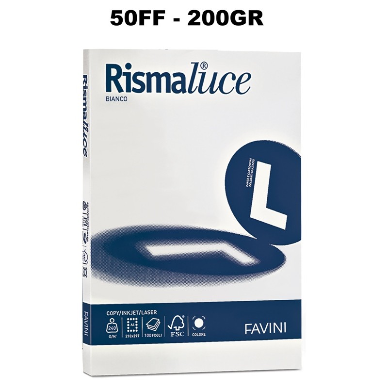 Risma Acqua Promo 50 Fogli 200 Gr Mix 5 Colori A4 di Favini