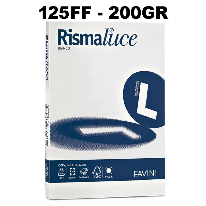 Risma Luce 125 Fogli 200 Gr Bianco A4 di Favini