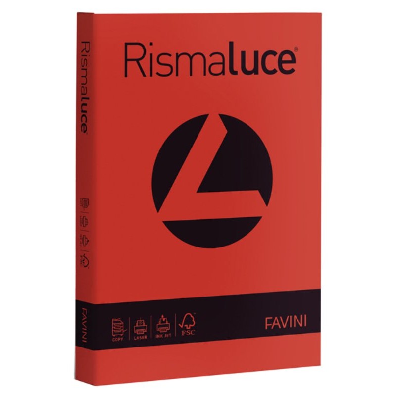 Risma 200gr Rosso S Risma Luce A4 200gr Rosso Scarlatto 125fg di Favini