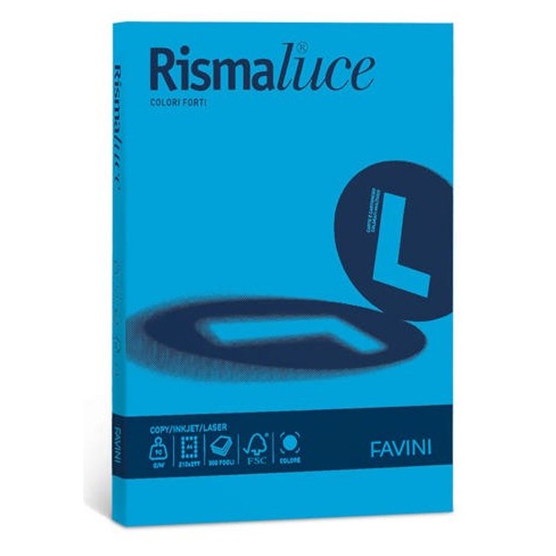 Risma Luce A4 200gr Azzurro 125fg di Favini