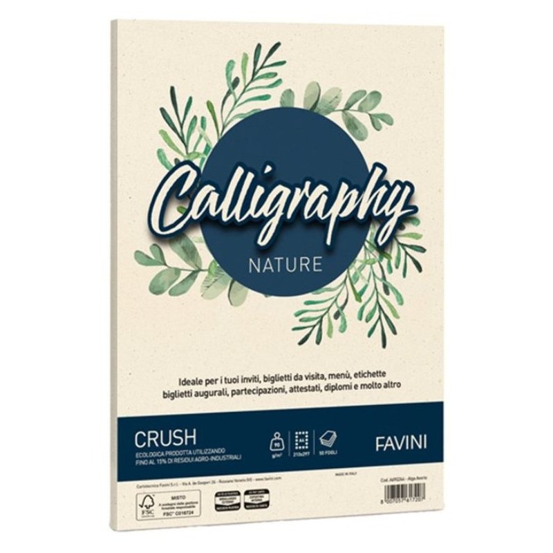 Calligraphy 50f Nature Algae Avorio A4 di Favini
