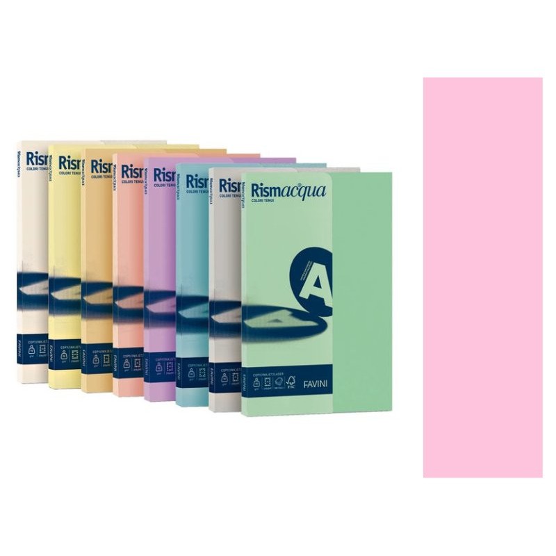 Risma Acqua A4 200gr Rosa 125fg di Favini