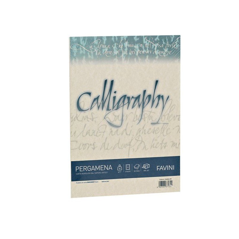 Confezione 50 Fogli Carta Calligraphy A4 190 Gr Sabbia di Favini
