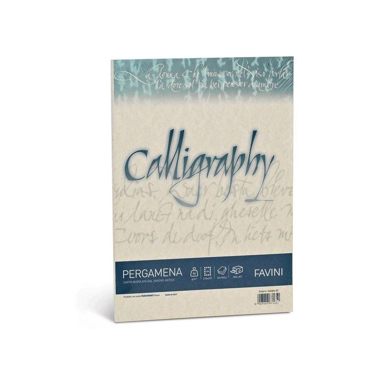 Confezione 50 Fogli Carta Calligraphy A4 90 Gr Sabbia di Favini