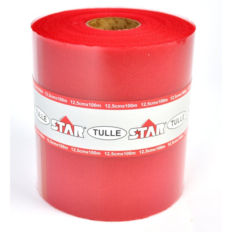 Bobina Tulle 12,5cm X100m Colore Rosso di Star