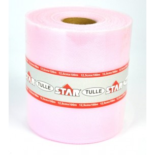 Bobina Tulle Colore Rosa Misura 100m X 12,5cm di Star