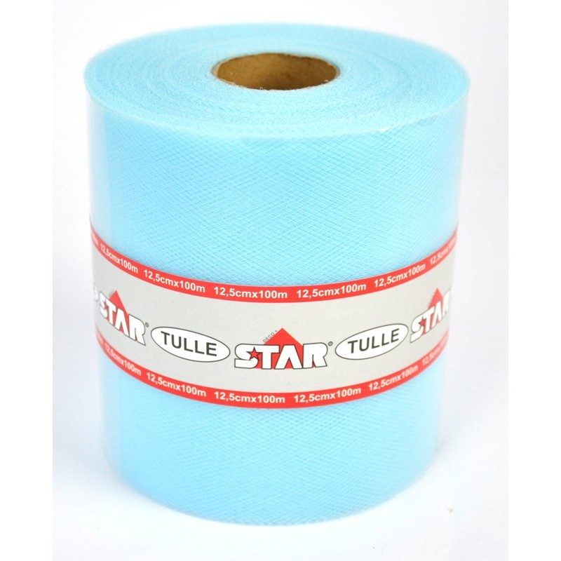 Bobina Tulle Colore Azzurro Misura 100m X 12,5cm di Star