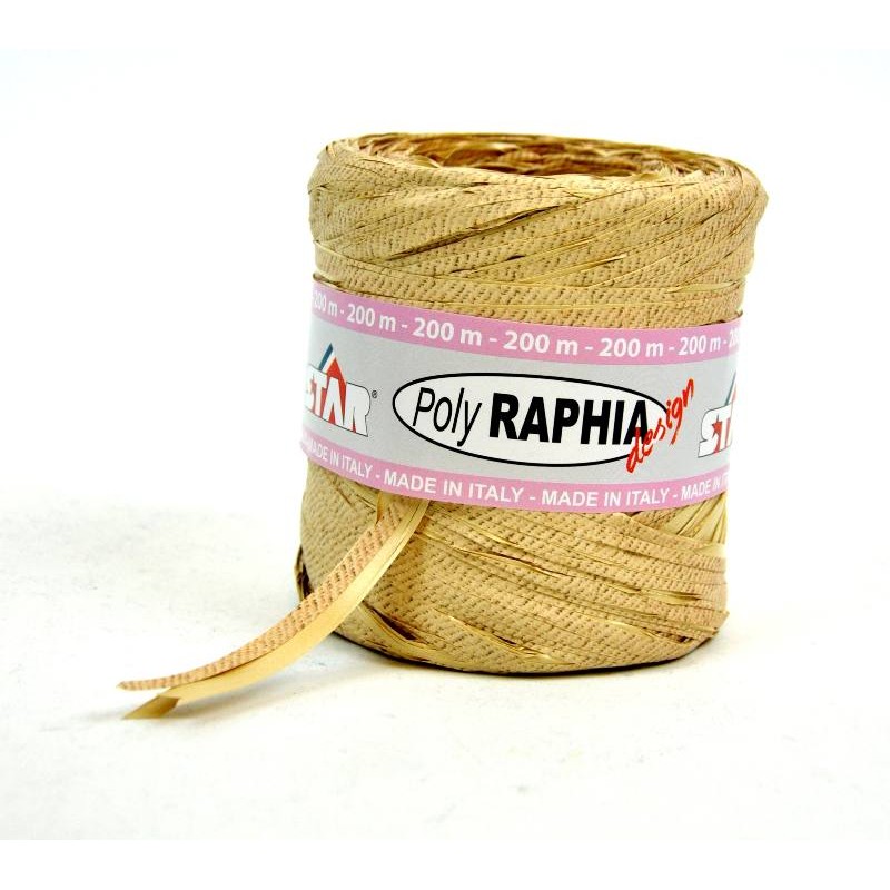 Spoletta Poliraffia Misura 15mmx200m Trama Paglia Colore Marrone Chiaro di Star