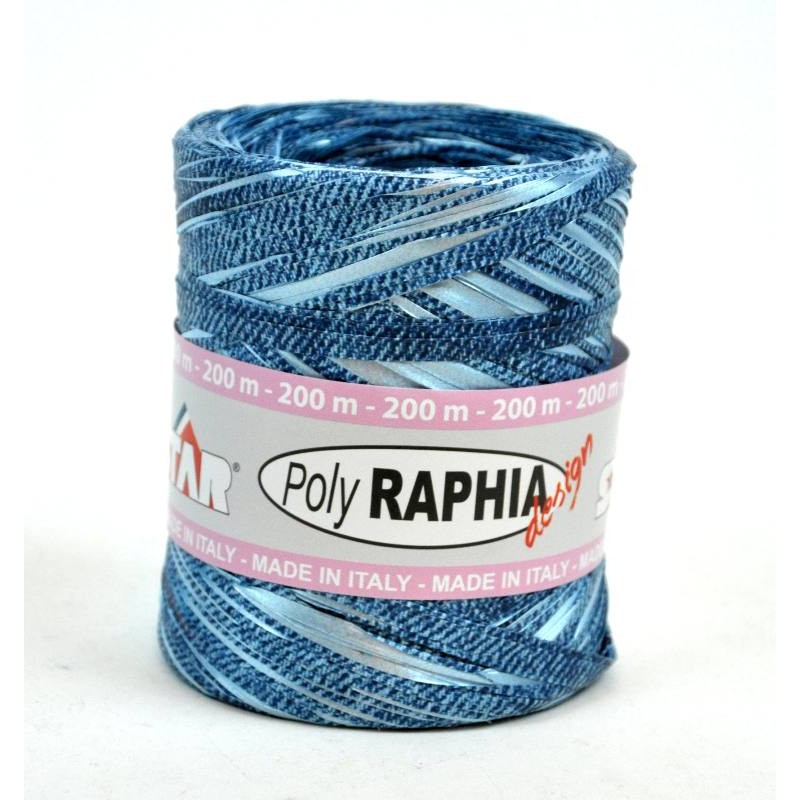 Spoletta Poliraffia Misura 15mmx200m Trama Jeans Colore Blu di Star