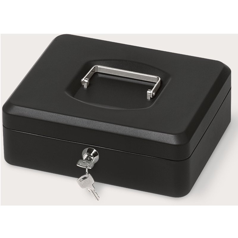 Cassetta Metallo 25x18x9 Cm Nero con Chiave di Lebez