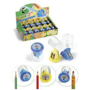 Temperamatite a Tre Fori in Plastica - Colori Assortiti di Lebez