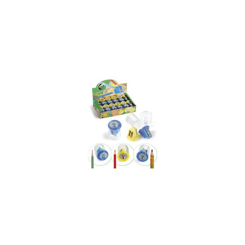 Temperamatite a Tre Fori in Plastica - Colori Assortiti di Lebez