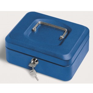 Cassetta Metallo 20x16x9 Cm Colore Blu con Chiave di Lebez