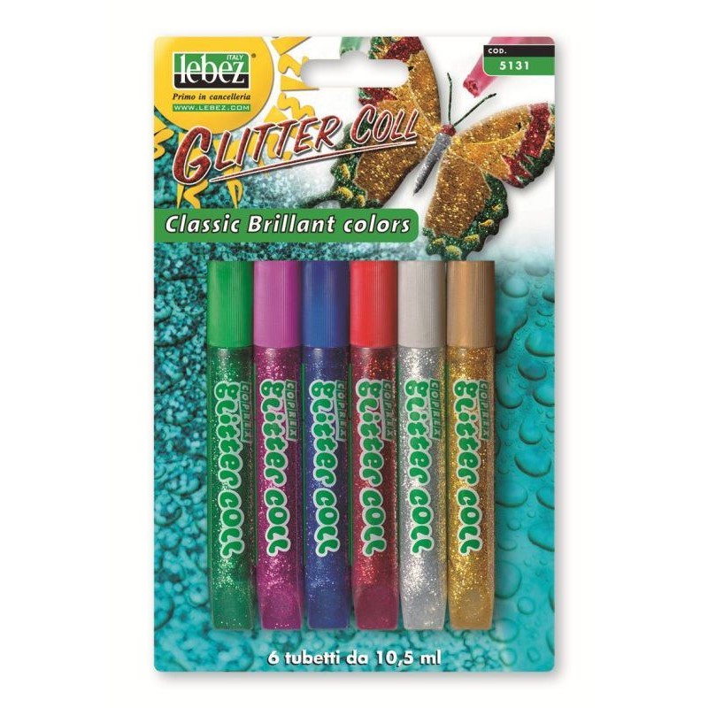 Glitter Coll 10,5 Ml Blis.6 Pz di Lebez