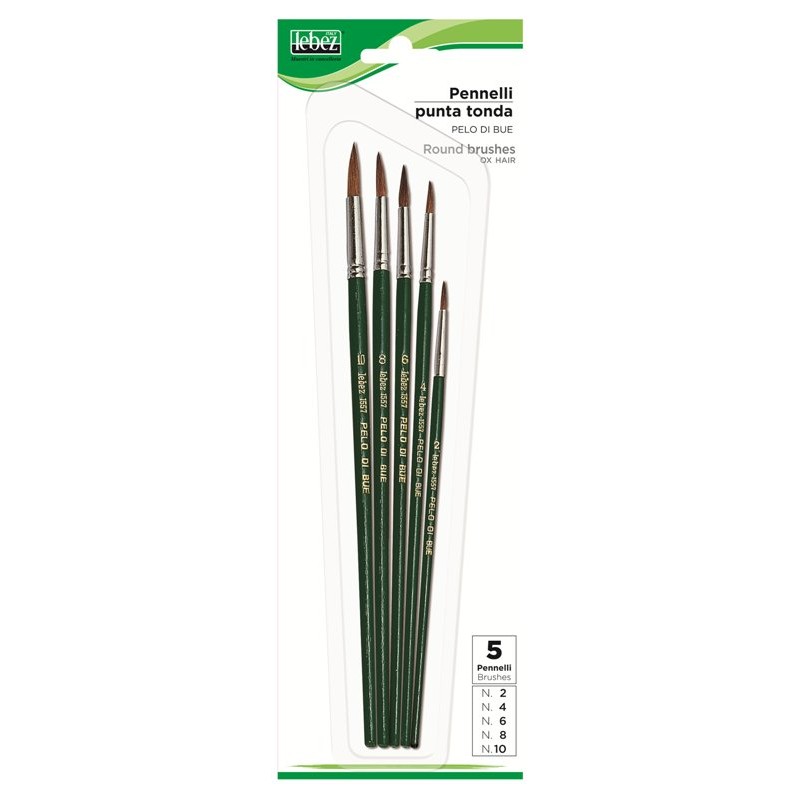Pennello Pelo Bue Blister 5 Pz di Lebez