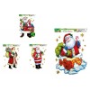 Vetrofanie Natalizie Verticali Colorate C/Glitter - 4 Soggetti Cm 30x37 di Lebez