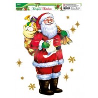 Vetrofanie Natalizie Verticali Colorate C/Glitter - 4 Soggetti Cm 30x37 di Lebez