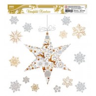 Vetrofanie Natale Bianche/Oro di Lebez