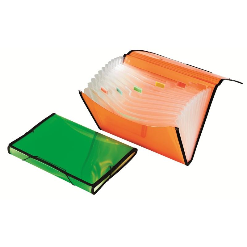 Portadocumenti in Polipropilene con Separatori ed Elastico - Colori Assortiti di Lebez