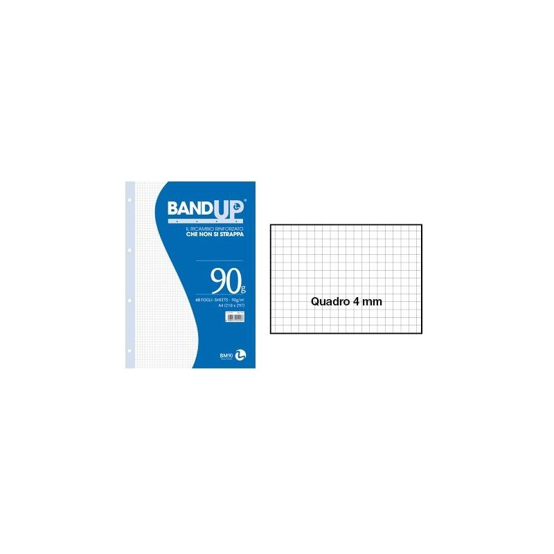 Ricambi Maxi Band-Up Rinforzati 40 Fogli Rig 4m "Quadretti 4mm" di Bm