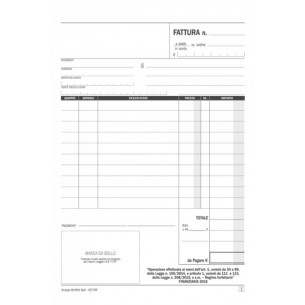 Fatture per Regime Forfettario, Blocco di 50/50 Copie Autoricalcanti (Misura 21,5x14,8 Cm) di Data Ufficio