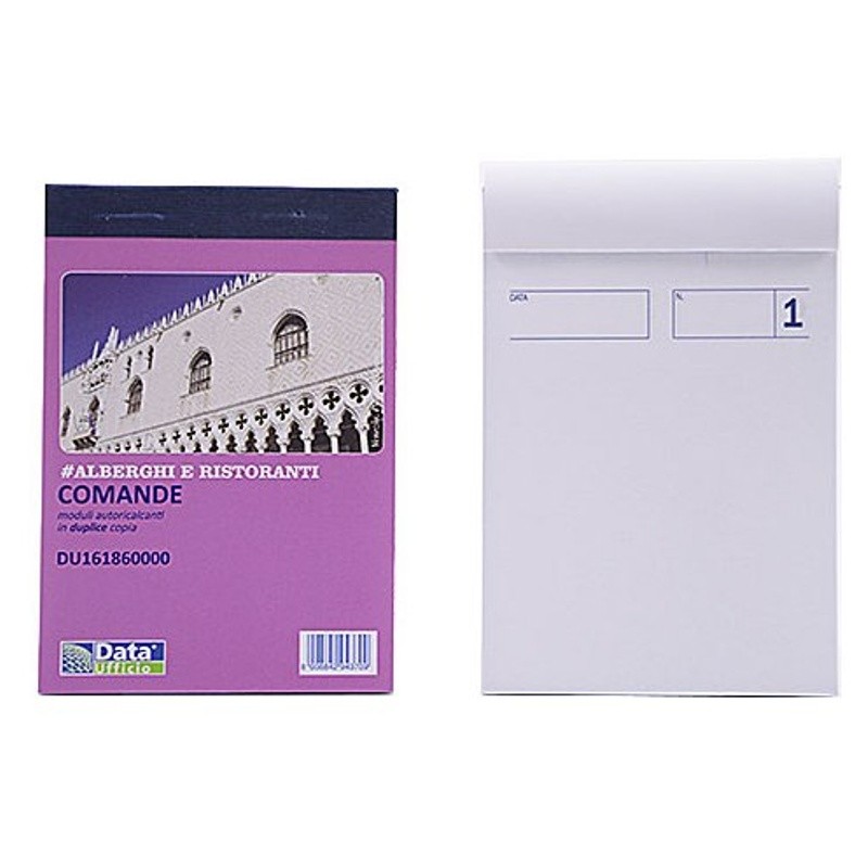 Comande, Blocco di 25/25 Copie Autoricalcanti (Misura 10,5x7,4 Cm) di Data Ufficio