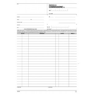Proposte di Commissione, Blocco di 33/33/33 Copie Autoricalcanti (Misura 29,7x21,5 Cm) di Data Ufficio