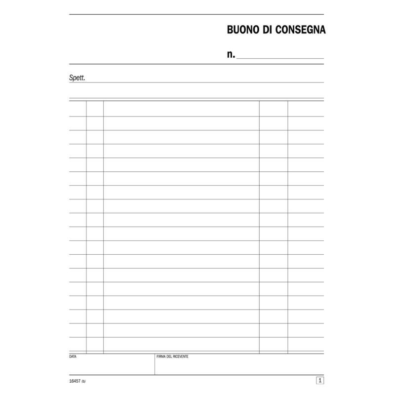 Buoni di Consegna, Blocco di 50/50 Copie Autoricalcanti (Misura 21,5x14,8 Cm) di Data Ufficio