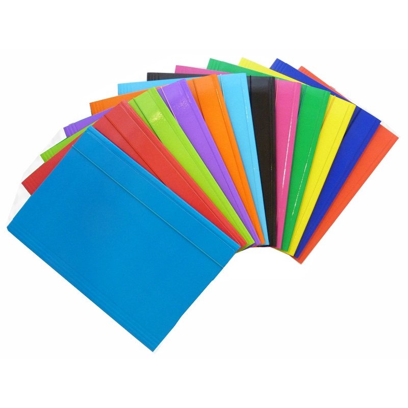 Cartellina 3 Lembi 26x35 con Elastico - Colori Assortiti di Cardea Srl