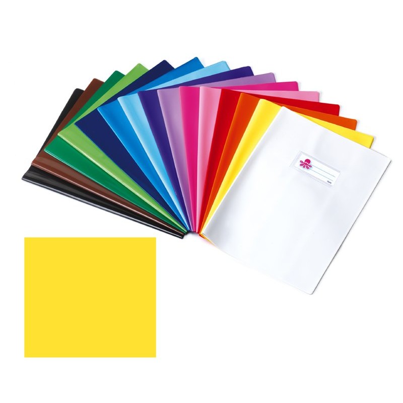 Coprimaxi in Pvc Coprente Laccato Lucido Giallo 250 My, Formato 21x30 Cm, con Alette e Tasca Portanome di Balmar2000