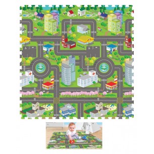 Mattonelle Puzzle Mappa Citta' 4 Pz da Cm 60x60 di Distributori Giocattoli