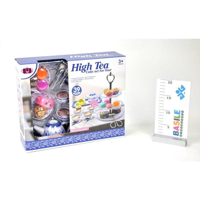 Set Te' Metallo/Plastica Pasticcini con Alzatina 39 Pz di Distributori Giocattoli
