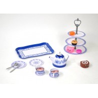 Set Te' Metallo/Plastica Pasticcini con Alzatina 39 Pz di Distributori Giocattoli