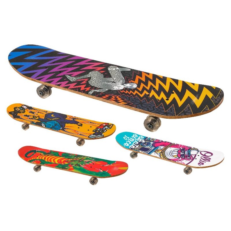 Skateboard Junior Skate-Max – Tavola In Legno D'Acero, Truck In Alluminio, Misure 51-61 Cm, Per Bambini 3-7 Anni