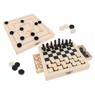 Gioco Scacchi/Dama/Filetto in Legno di Globo